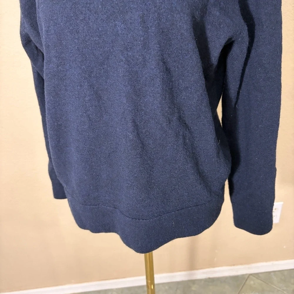 Untuckit 100% merino wool blue quarter zip sweater mens sz M Classic Career